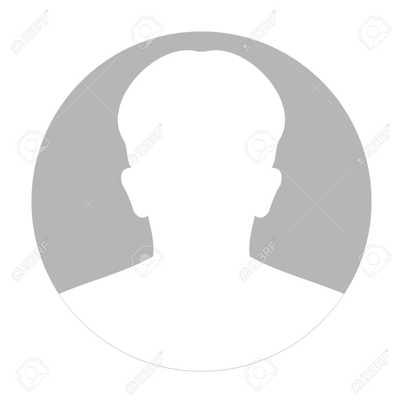 Profile anonymous face icon. Gray silhouette person. Male default avatar. Photo placeholder. Isolated on white background. Vector illustration